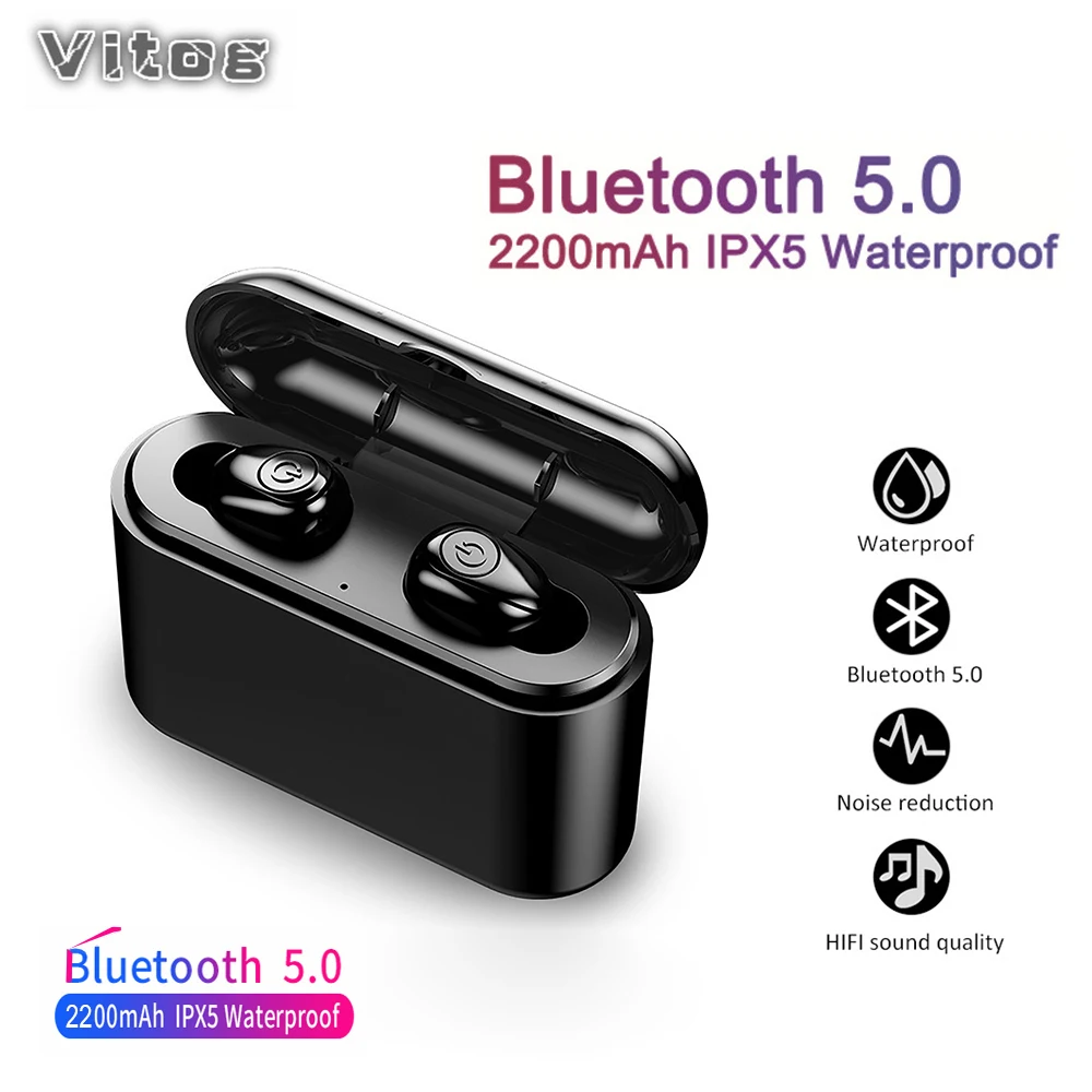 TWS-наушники VITOG X8 с поддержкой Bluetooth 5 0 2200 мА · ч | Электроника
