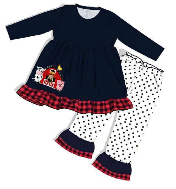 

New Arrival Girl Leisure Clothe New Festival Styles Cutey Clothes Cow House Pattern Free Shipping 2GK810-749-HY