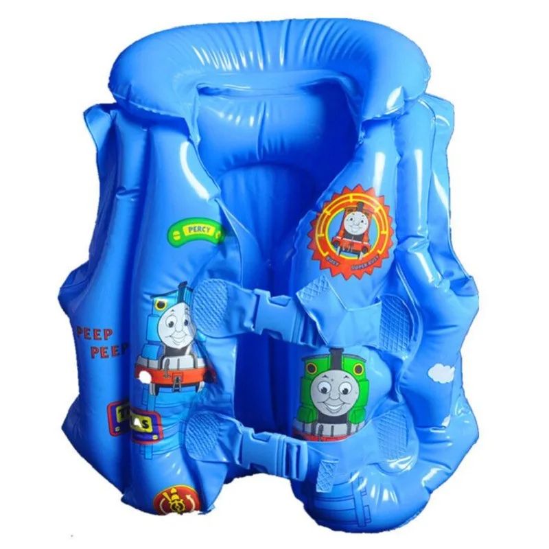 Factory Direct Selling Blue Orange Thick Inflatable CHILDREN'S Swimwear, PVC Thick Blowing Learn Swimming Clothes Wholesale