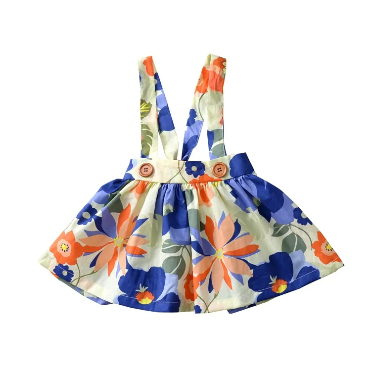 

Floral Girls Skirt Cotton Strap Kids Skirts Fashion Girls Clothing