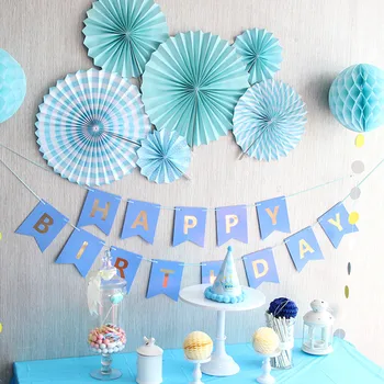 

6pcs Mixed Size Wedding Hanging Paper Fan Sets Colorful Wheel Paper Flowers Pinwheels For Birthday Festival Party DIY Decoration