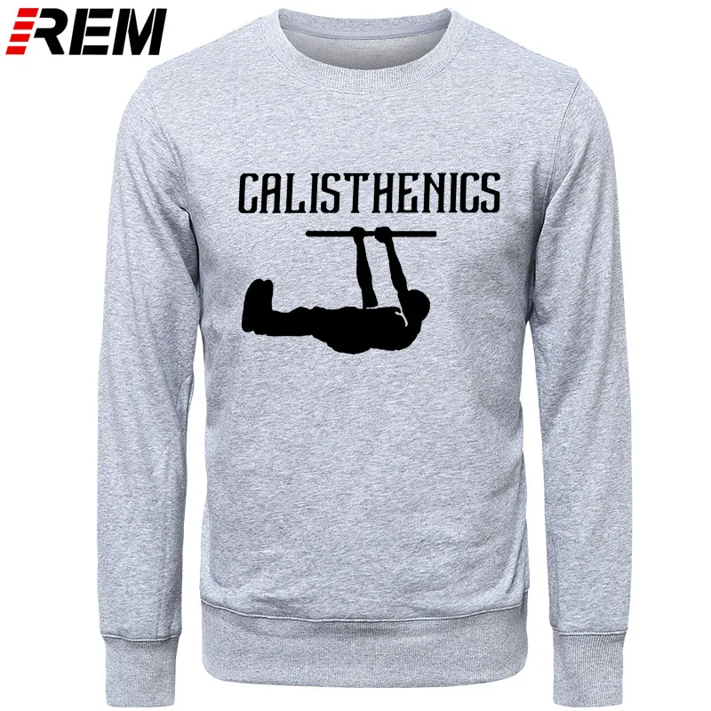 Худи rem Calisthenics, Лучшие Спортивные мужские хлопковые модные забавные толстовки с длинным рукавом и большим принтом, толстовки - Цвет: GRAY BLACK