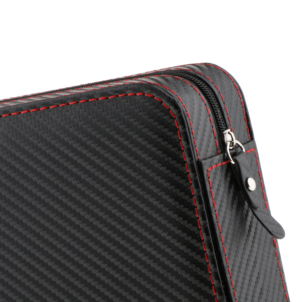 PU Leather Watch Display Box Zip Case Portable Travel Storage Wristwatch Organizer