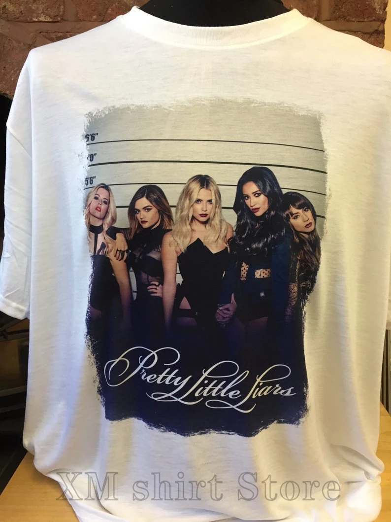 Белая футболка Pretty Little Liars для мужчин и женщин все размеры 100% хлопок забавная