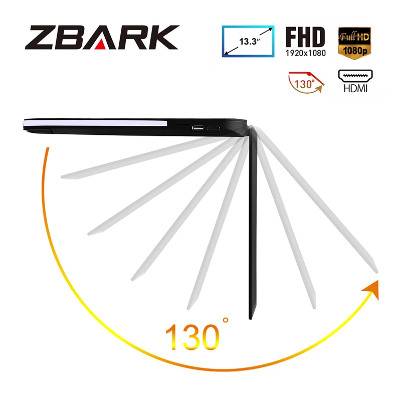 ZBARK 13," 1080 P видео HD цифровой TFT монитор широкий экран ультра-тонкий автомобильный проигрыватель на крыше YHRF133M