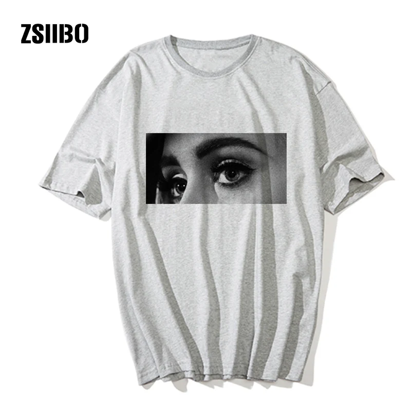 Модная дизайнерская мужская футболка с принтом «легенды», футболка с круглым вырезом и короткими рукавами, очаровательные футболки с принтом «глаза», HY1MC88 - Цвет: gray