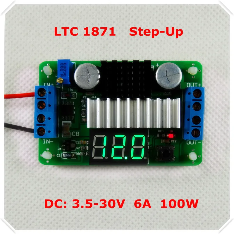 LTC1871 DC-DC повышающий преобразователь регулируемый Повышающий Модуль питания светодиодный измеритель напряжения/кнопочный переключатель