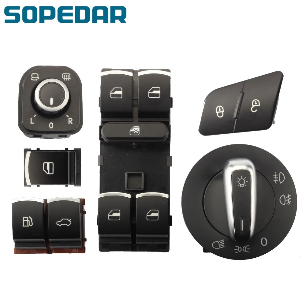 

Fuel Flap Window Headlight Mirror Switch Button For VW Jetta Golf MK5 6 Tiguan 5ND 959 565A 5ND 959 857 5ND941431B 3C0962125B