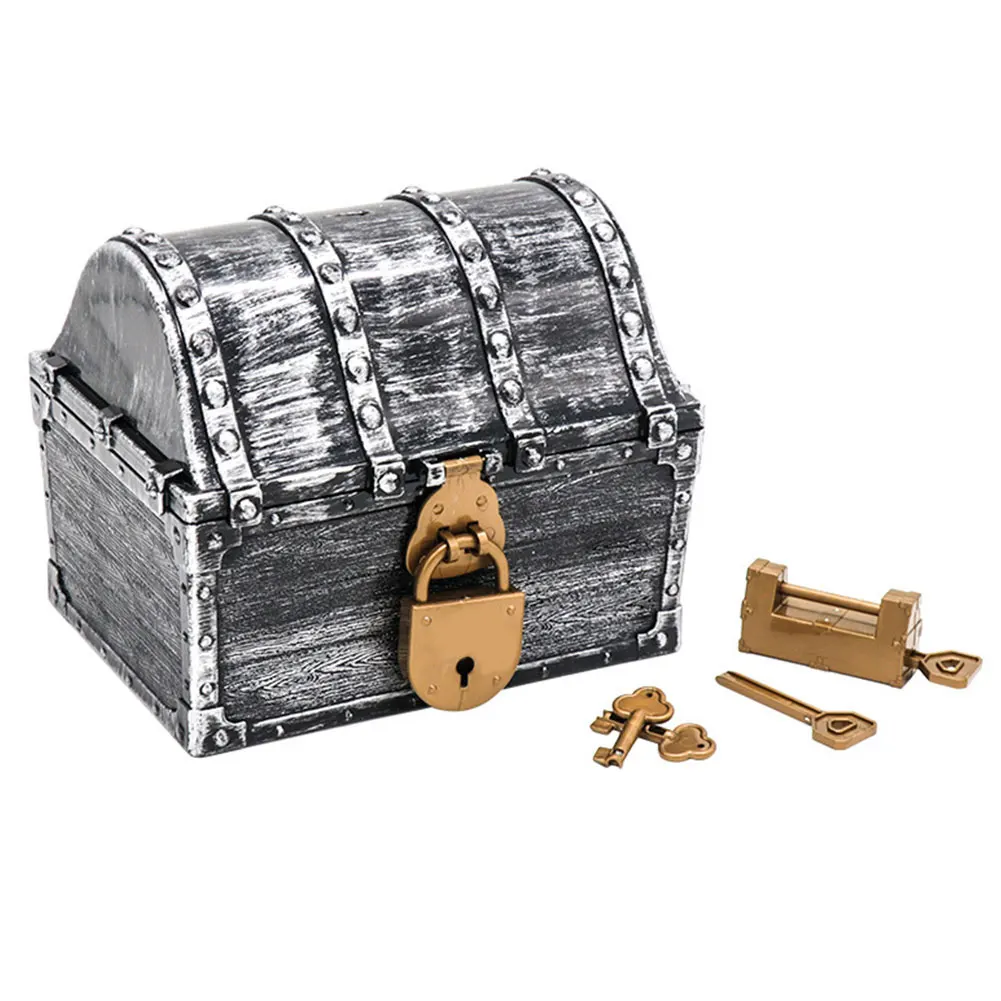 Пират, сундук с сокровищами домашний ящик для хранения украшений Раннее Обучение детей игрушки подставка для драгоценностей с ключами пластиковый игровой набор детский подарок