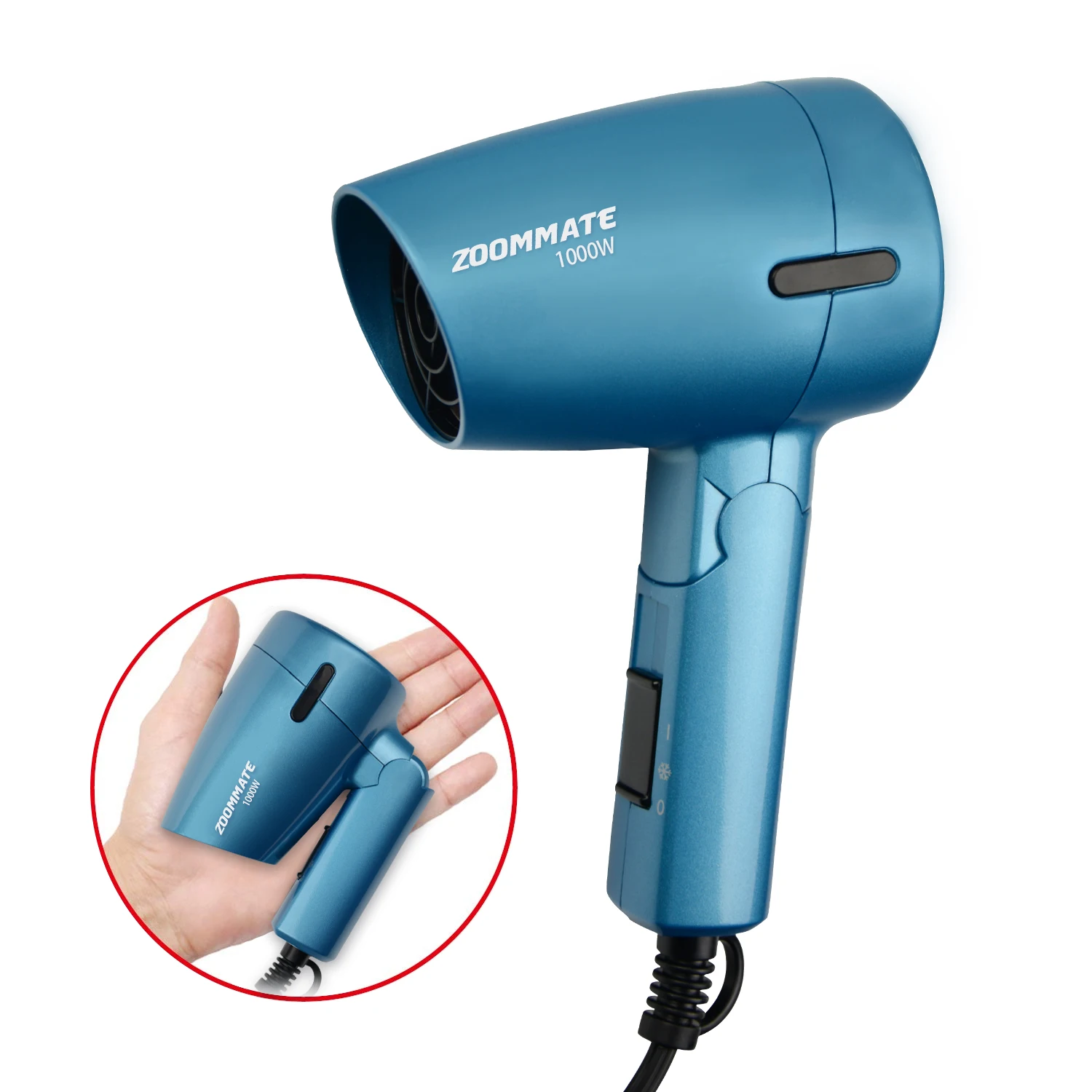 Zoommate 220v Mini Travel Hair Dryer 1000w Folding Handle Blow Dryer With  Bag, Hot And Cool, 2 Speed Setting, Safety Protection - Hair Dryers -  AliExpress
