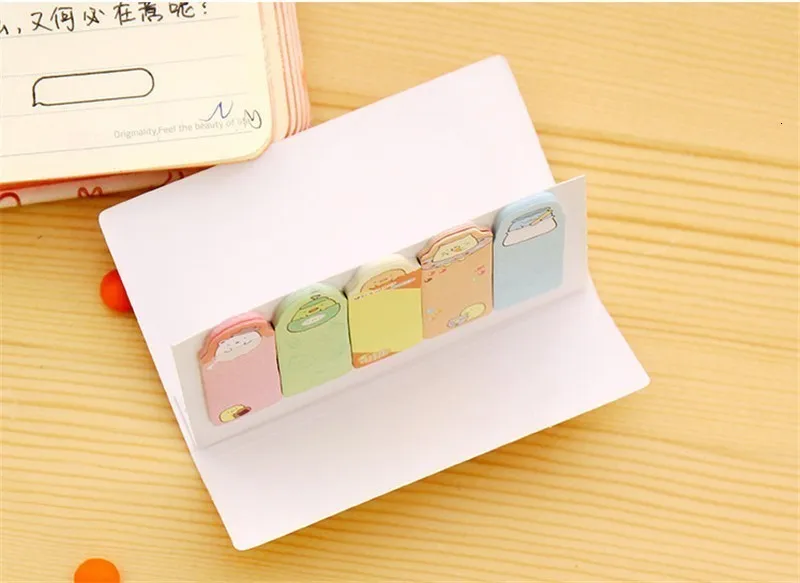 Kawaii самоклеящиеся блокноты для заметок, милые Липкие заметки для школы, офиса, декоративные канцелярские наклейки, блокнот 02104