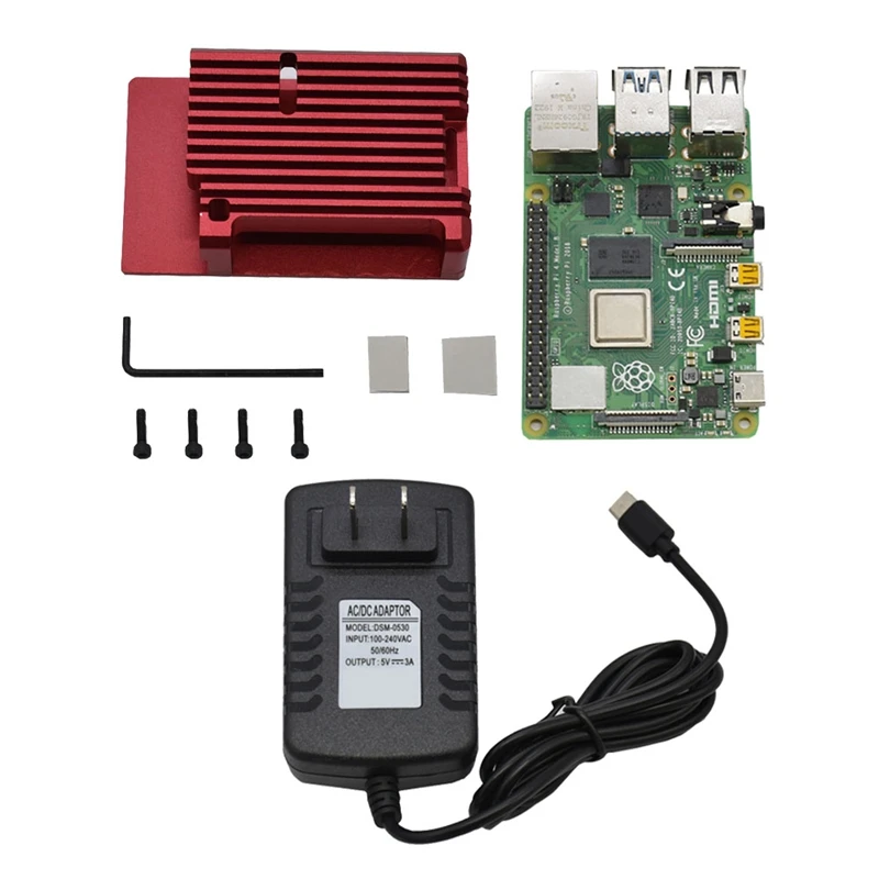 Для Raspberry Pi 4B 2G ram DIY Kit Поддержка 2,4/5,0 GHz wifi Bluetooth 5,0 с алюминиевым ЧПУ сплав защитный красный чехол 5V 3A Po