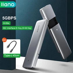 LLANO – boîtier M.2 vers USB 3.0 pour disque SSD, adaptateur pour NGFF/NVME PCIE B/M/B & M, câble de Type C, 40/50cm 