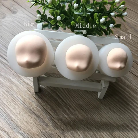 Pcs /Set Soft Clay Silicone Mold Tools Big Middle Small Size Steamed Bread Shape 3D Baby Face Universal Fondant Cake Mould