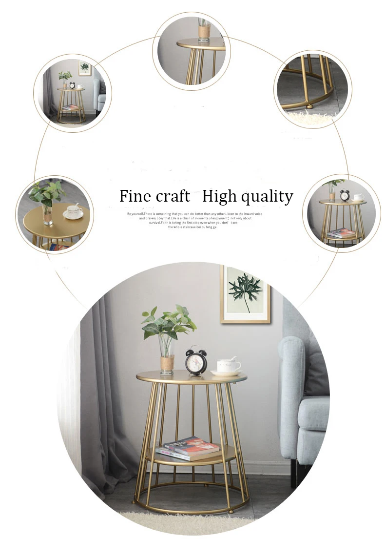 Скандинавский кованый диван для гостиной современный минималистичный Маленький журнальный столик спальня круглый угол несколько золотых сторон несколько ph