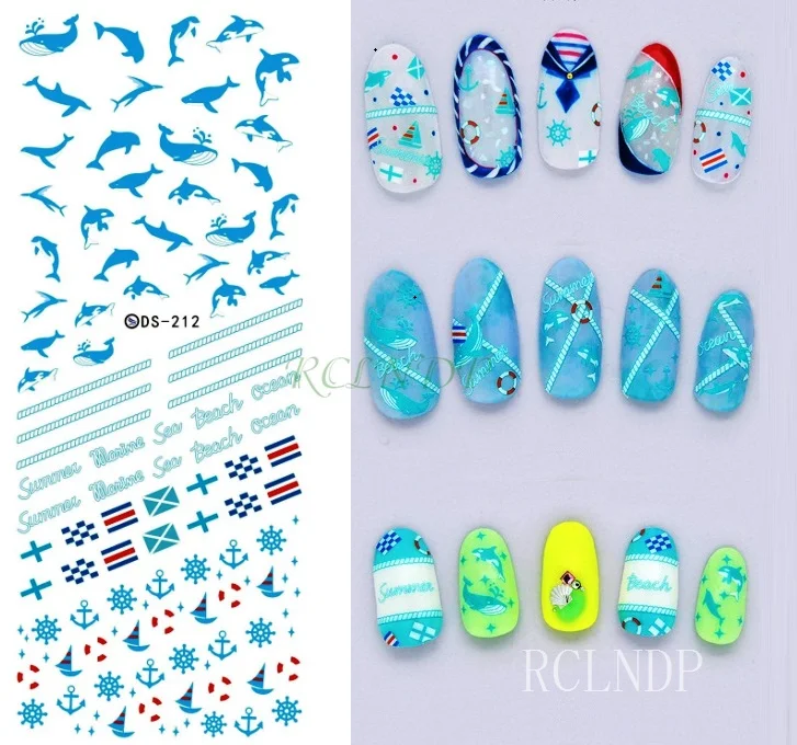 Наклейки для ногтей, украшения для ногтей, слайдеры, клейкая конструкция, дождь, зонтик, лягушка, радуга, Водные Наклейки, маникюрный лак, аксессуары - Цвет: Слоновая кость