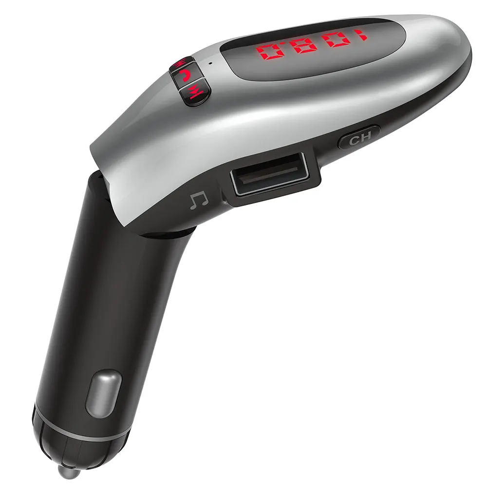 Bluetooth Receiver Car FM Transmitter Black+ Silver TF Card Support Fm Transmitter for Handsfree Drop Shipping