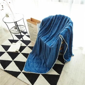 

Embossed Design Home Sofa Bed Throw Blanket Solid Color Soft Cozy Office Travel Nap Blanket Home Bedding Blanket Bedspread
