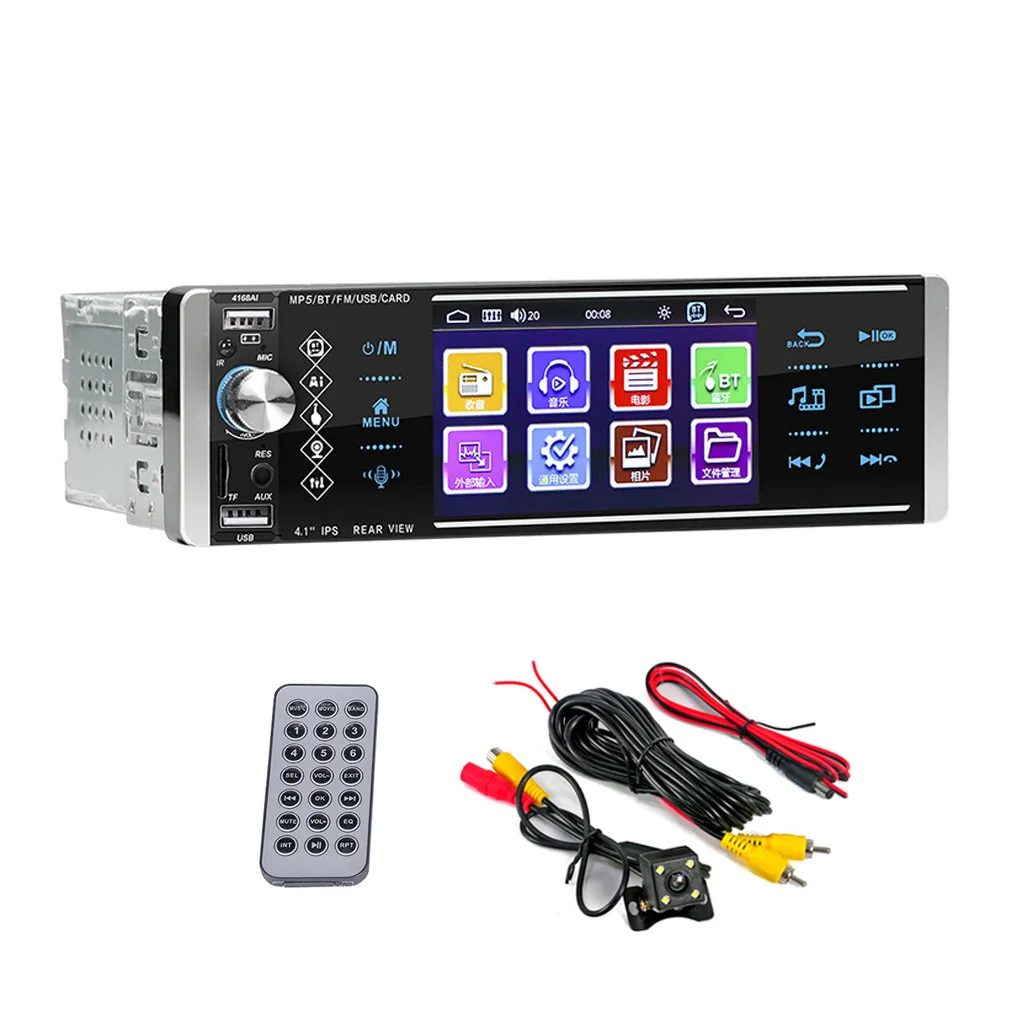 

Smart AI Invoice 1 Din Car Stereo Radio Mirror Link RDS AM FM Receiver 4-USB 4.1 Inch IPS Touch Screen MP5 Video Player