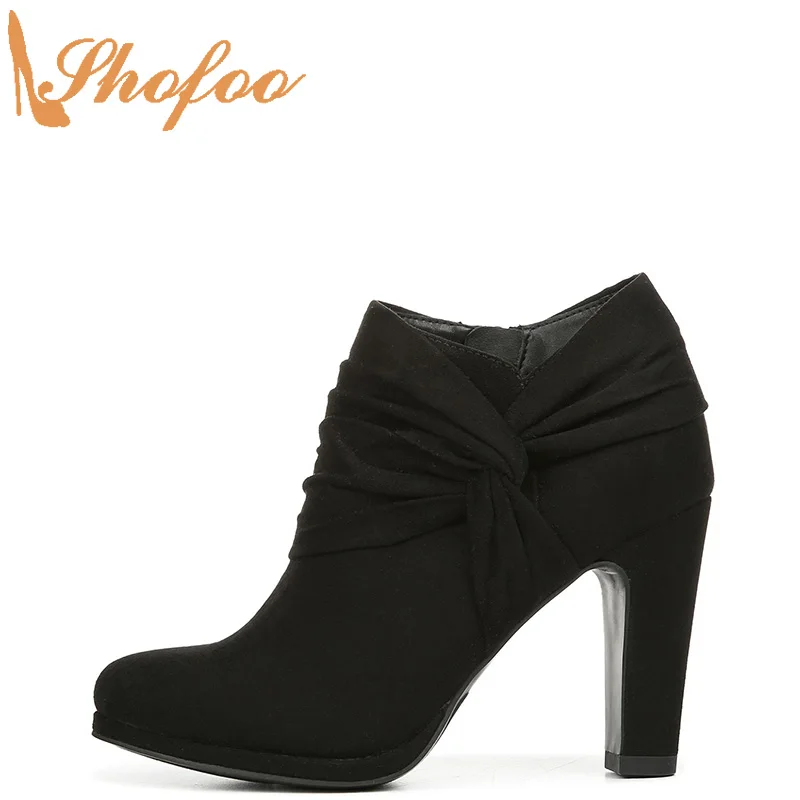 black pointed toe booties