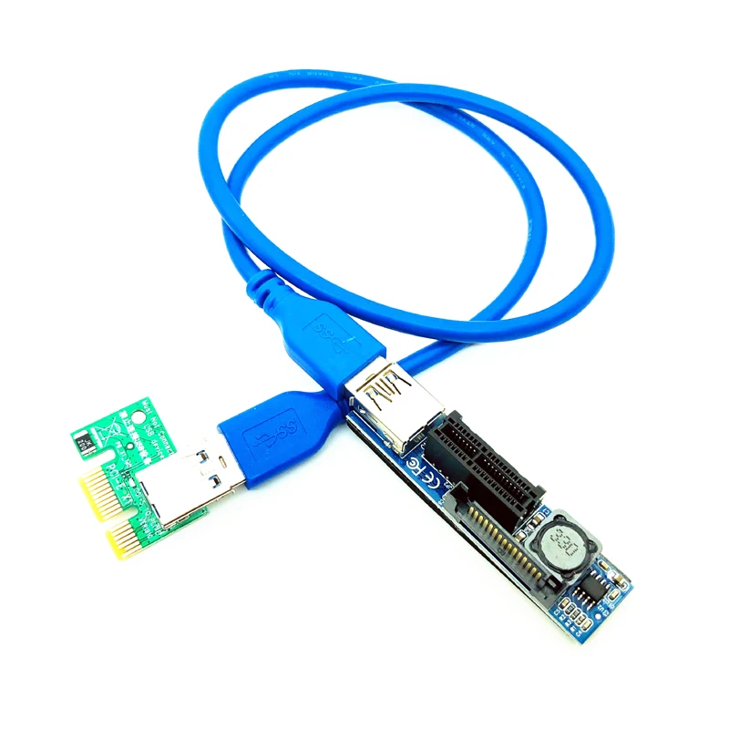 Riser PCI Express x1 Extension Cable PCI-E 1X Slot Riser Card Extender PCI-Express Lead60cm USB3.0 Cable for Network