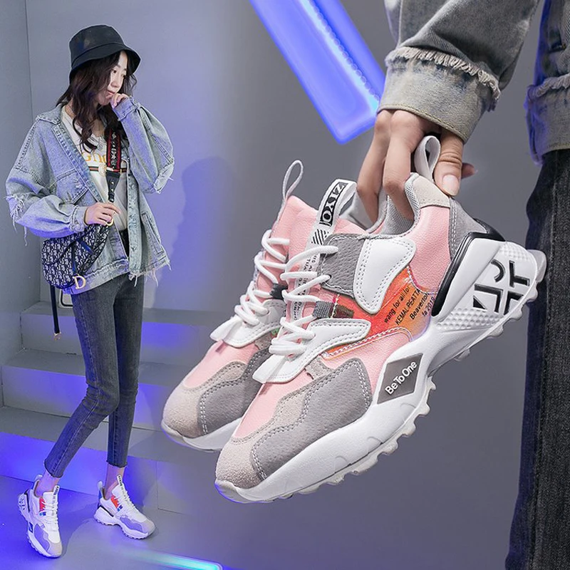 

W- Super fire spring and autumn color matching casual fashion personality popular breathable wear-resistant women's shoes