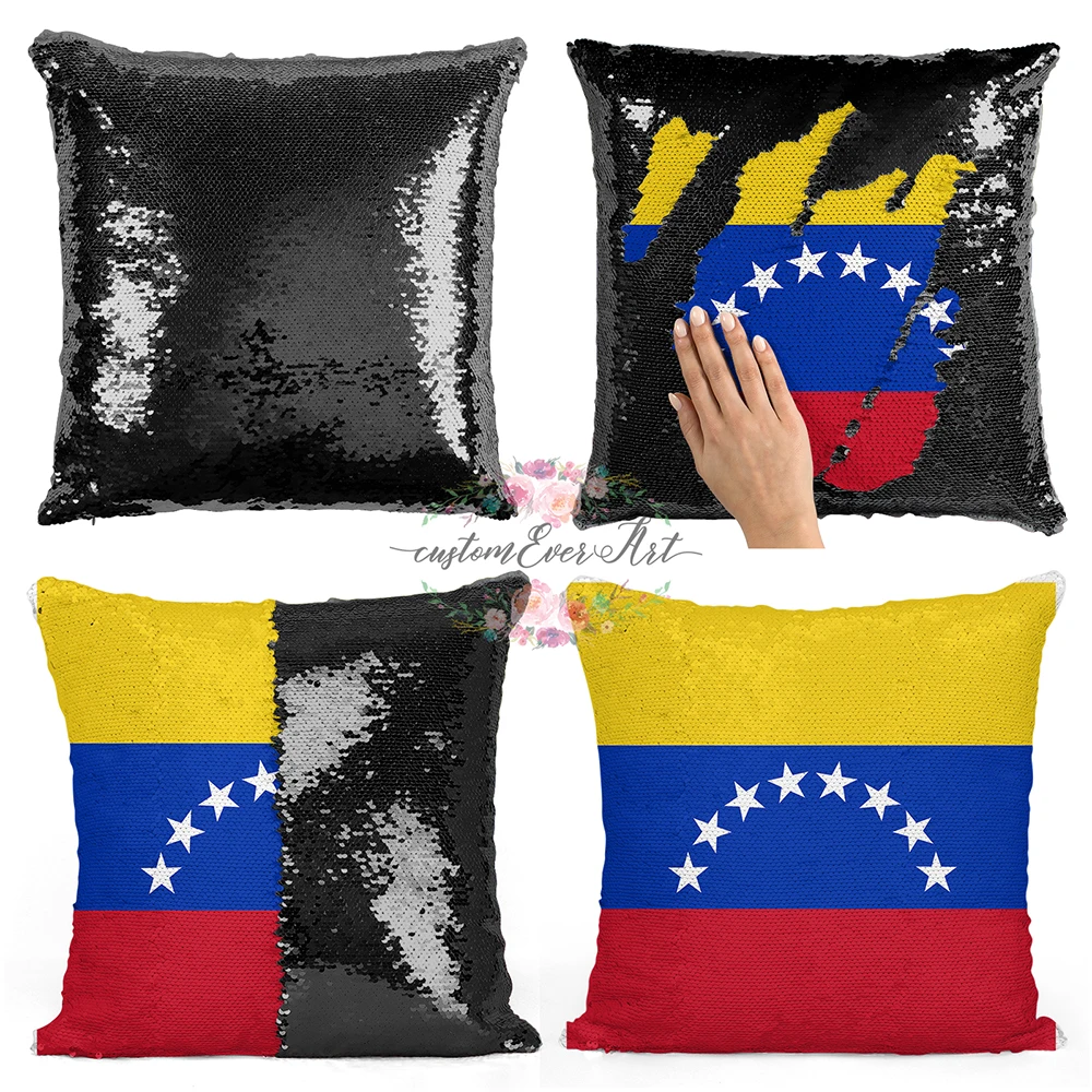 Venezuela Personalized custom picture pillow cover，home reversible mermaid sequin case cover | Дом и сад