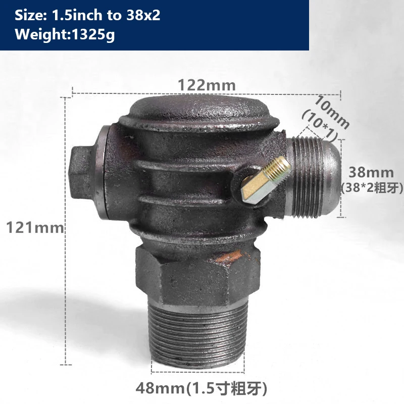 Воздушный компрессор теплоотвод обратный клапан чугунный внутренний/мужской пневматический клапан обратного клапана коннектор безмасляный компрессор - Цвет: 1.5inch to 38x2