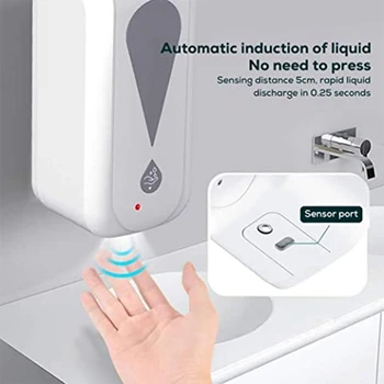 

SHGO HOT-8829 White Induction Soap Dispenser Automatic Soap Dispenser for Office Public Places Hygiene Control