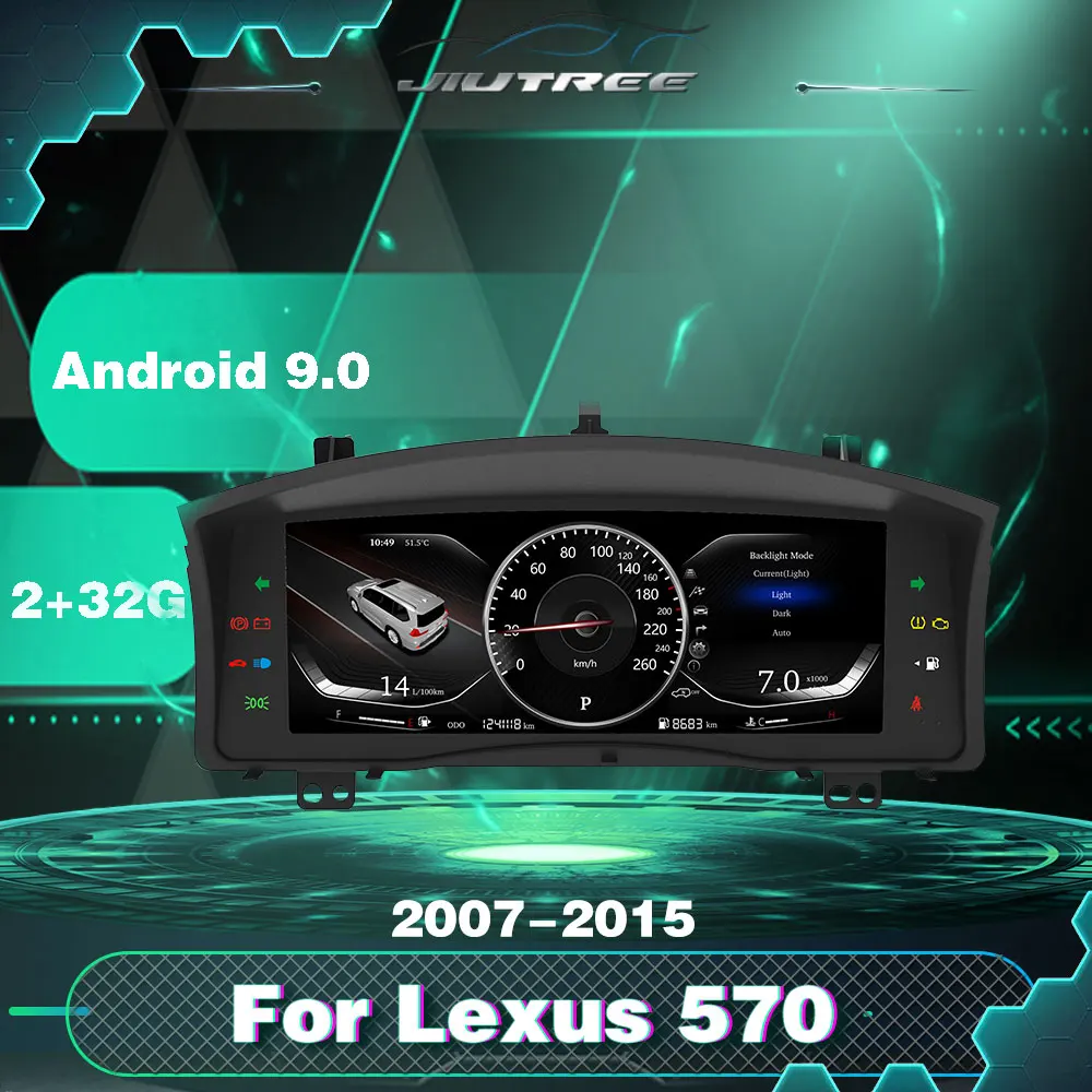 Android 9.0 Digital Cluster 12.3 inch For Lexus LX570 2007 2015 Car LCD Cluster instrument
