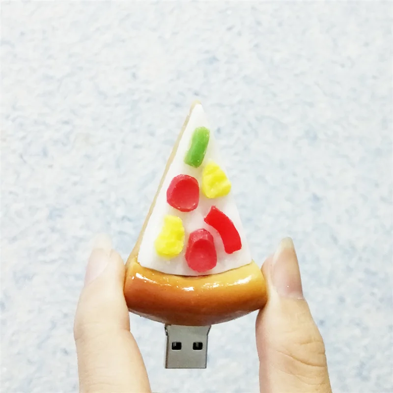 Мультфильм еда флешки пиццы usb флэш-накопитель 4 Гб 8 г 16 Гб 32gbe 64 Гб карта памяти, Флеш накопитель персонализированный usb2.0 Стик подарок для ребенка - Цвет: Yellow