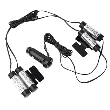 

New 4 Car Charger 12V Interior Decoration 360 Degree Adjustable LED Lighting Car Atmosphere Lamp With blue Pink orange Light