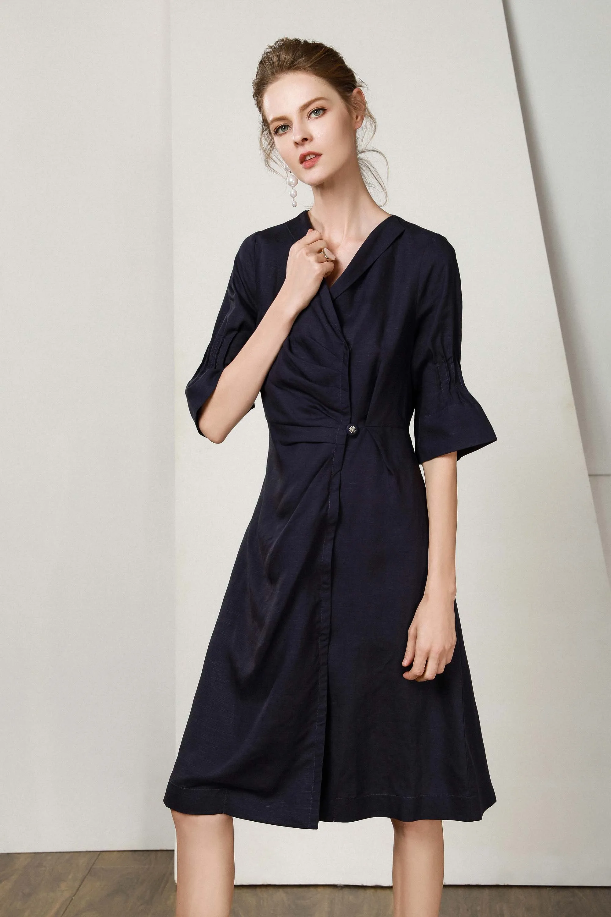 LA.TENDRE 2020 летнее офисное женское элегантное платье с рукавом бабочкой Vestidos