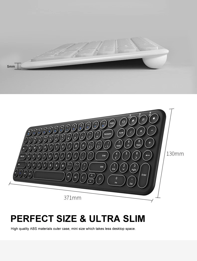 Recarregável Ultra Slim Teclado Silencioso e Ratos
