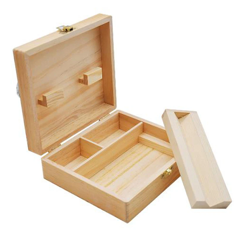 Wooden Stash Box Cigarette Tray Natural Handmade Wood Tobacco And Herbal Storage For Smoking Pipe Accessories | Дом и сад