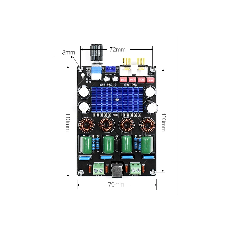 KYYSLB DC12-24V высокой мощности 100 Вт* 2 TPA3116D2 цифровой усилитель мощности доска XH-M590 домашний аудиоусилитель доска 2~ 8 Ом