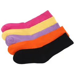Однотонные носки на осень и зиму, одноцветные высокие эластичные носки с ворсом, чулки для детей от 9 до 12 лет