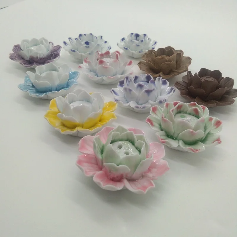 

Ceramic Lotus Incense Stick Lotus Point Incense Device Sandalwood Agarwood Home Decor Incense Stick Decoration Crafts