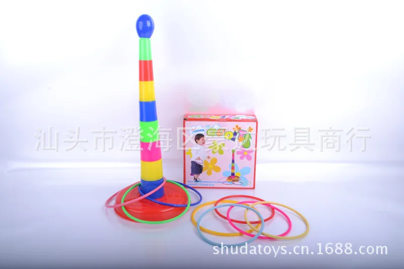 Happy Throw the Circle Stack-up Красочные tou quan обучающая игра Радужное кольцо детская развивающая игрушка