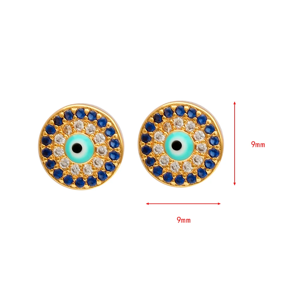EVIL EYE синие серьги-гвоздики с цирконием золотого и серебряного цвета микро проложить турецкий глаз серьги ювелирные подарки для женщин девушек EY6515