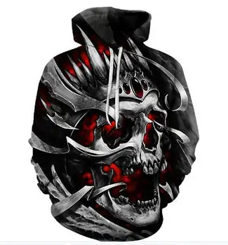 

3d-printed flame skull hoodie sweatshirt pocket coat unisex autumn and winter casual hoodie