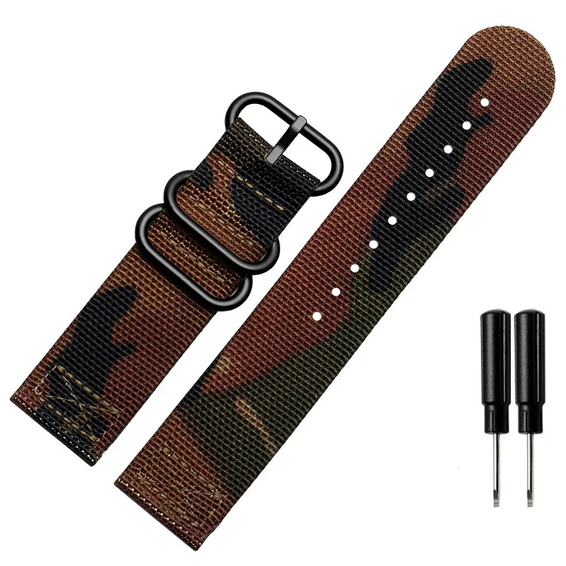P6 black buckle Для мужчин и женщин сверхмощный нейлоновый ремешок 24 мм нейлоновый ремешок для часов NATO zulu ремешок 5 колец Пряжка армейский зеленый оранжевый для Suunto серебряная застежка - Цвет ремешка: P6 black buckle