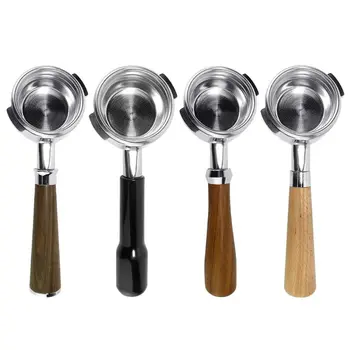

Coffee Bottomless Portafilter Group-head 58MM Coffee Machine Solid Wooden Handle 304 Stainless Steel Coffee Tools