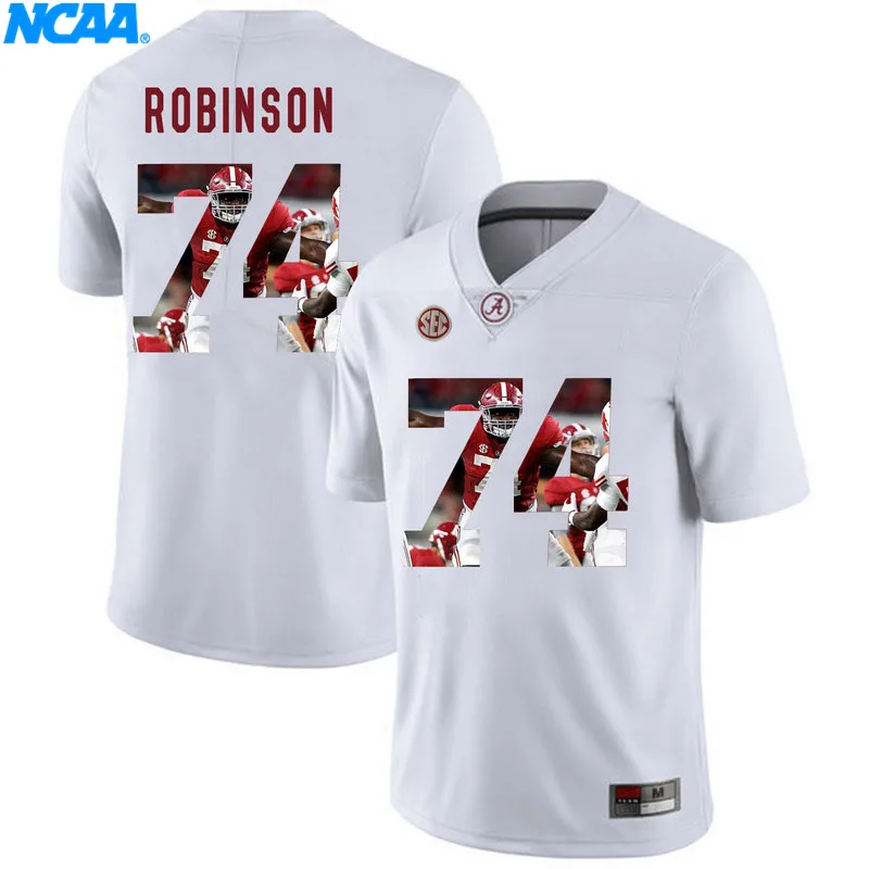 Новое поступление высокое качество Alabama Cam Robinson#74 Cam Sims#17 футболка колледжа ограниченная Спортивная футболка S-XXXL