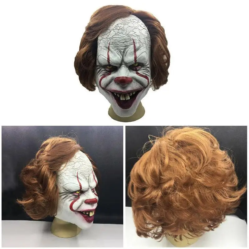 Хэллоуин маска ужас клоун полная маска Аксессуары для косплея mascaras de terror para Хэллоуин L9#2