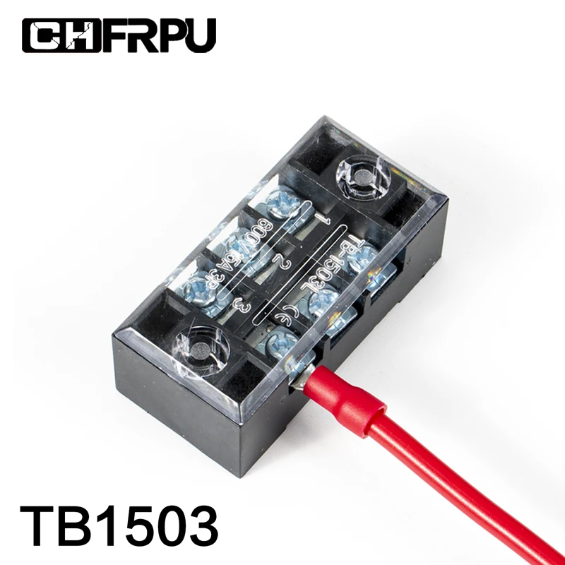 이중 행 배리어 스크류 터미널 블록 스트립 와이어 커넥터 TB1503, 고정 배선 보드 600V 15A, 1 개