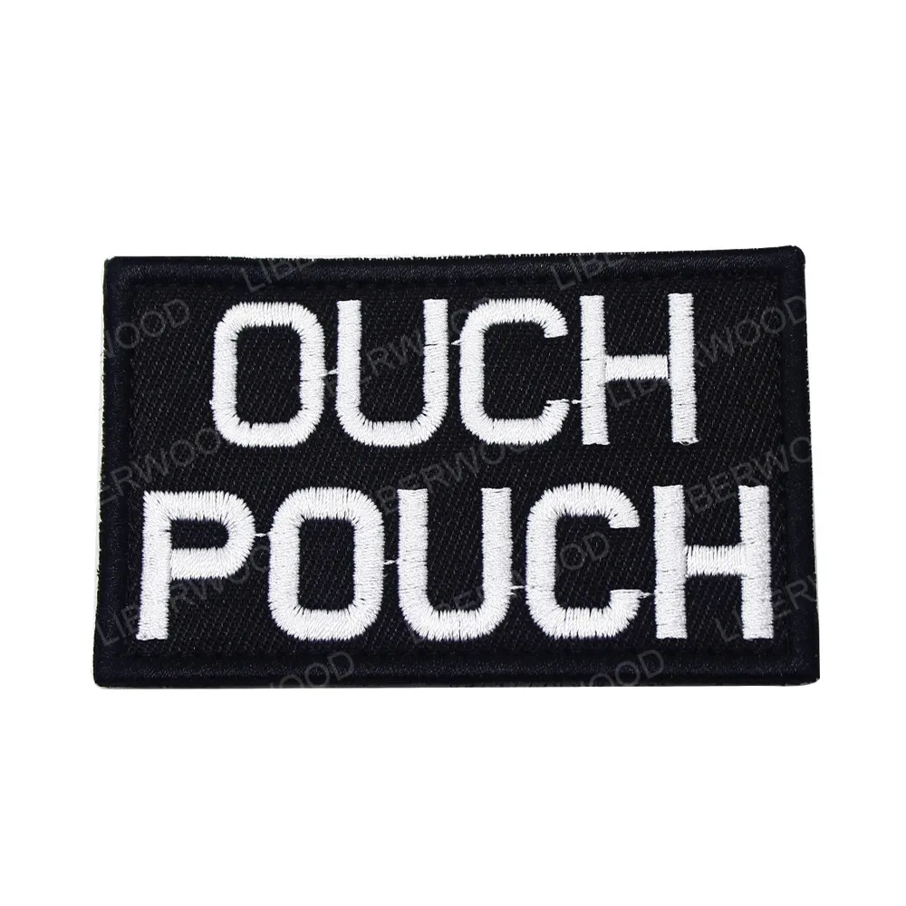  Ouch Pouch Embroidered Patch Tactical Moral Applique Fastener  Hook & Loop Emblem, Red & Black : Arts, Crafts & Sewing