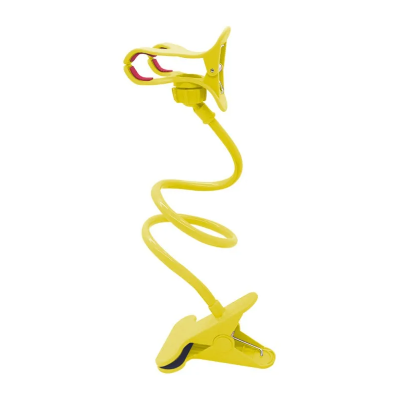 New Universal Flexible Holder Stents Flexible Bed Desk Table Clip Bracket for Phone Arm Lazy Mobile Phone Gooseneck Stand Holder - Цвет: YELLOW