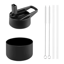 Крышка с соломинкой+ Силиконовое дно/2 шт крышка с соломинкой s для гидро широкий рот колба и простая современная саммитская Спортивная бутылка для воды