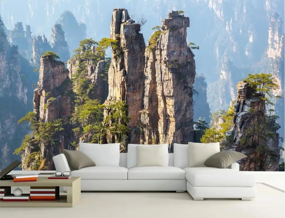 Beibehang индивидуальные 3D фрески, стильный китайский стиль, Zhangjiajie живописные области, лес, пейзаж Ресторан Бар, стены